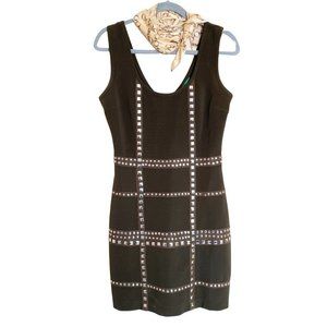 walter by walter baker brown studded bodycon dress Sz S